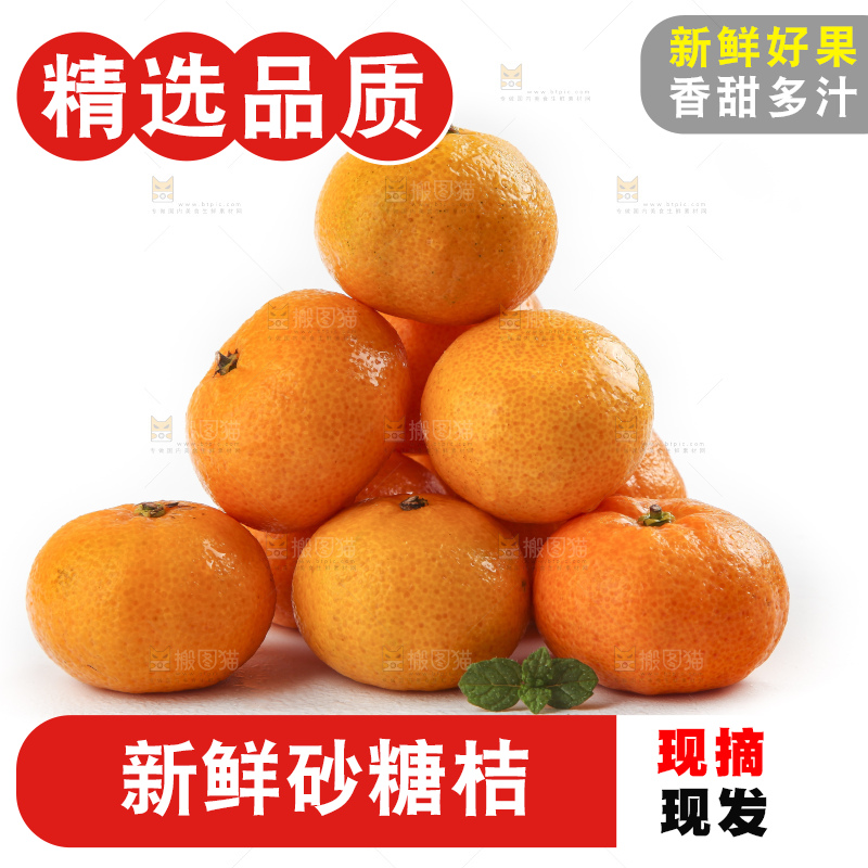 白底上的砂糖桔