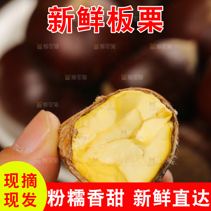 深底上的新鲜板栗