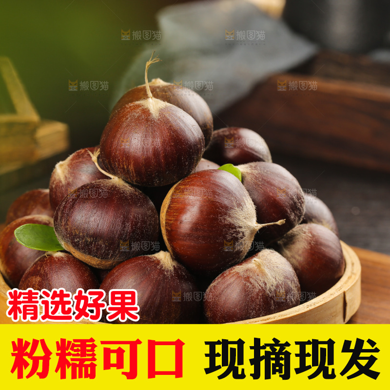 深底上的新鲜板栗