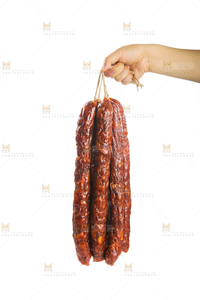 白底上的麻辣香肠