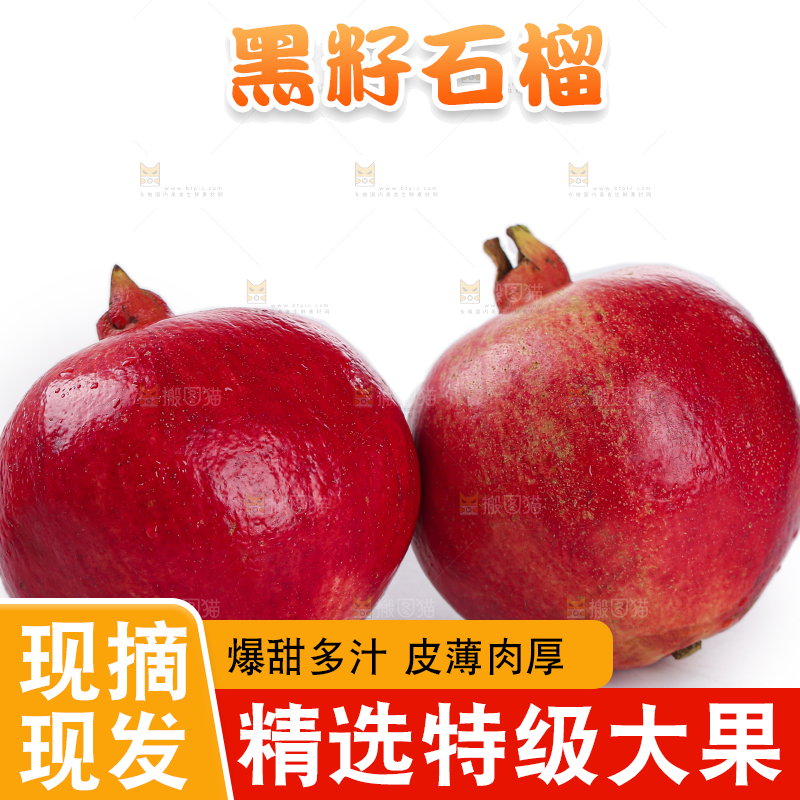 白底上的黑籽石榴