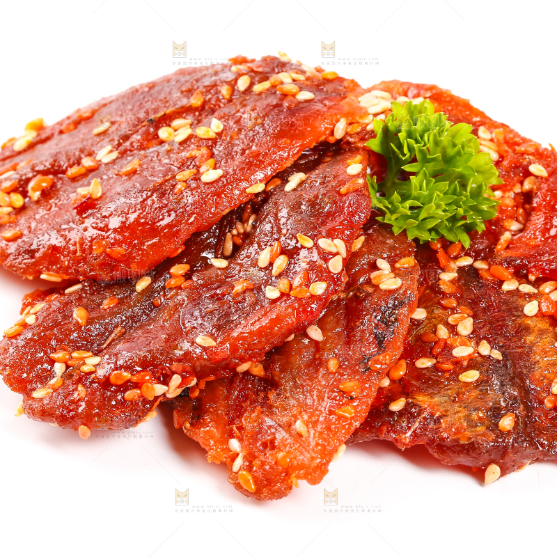 白底上的蜜汁红娘鱼