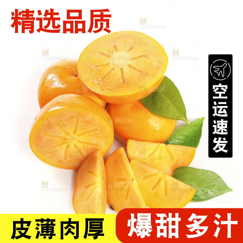 白底上的脆柿