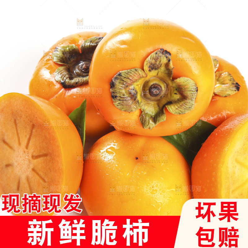 白底上的脆柿