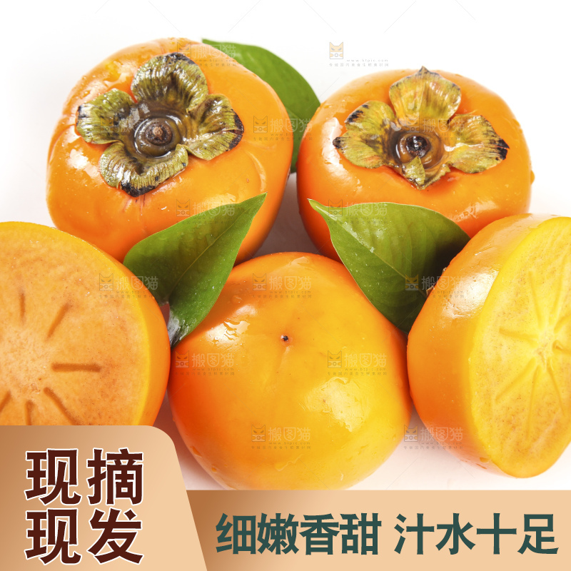 白底上的脆柿