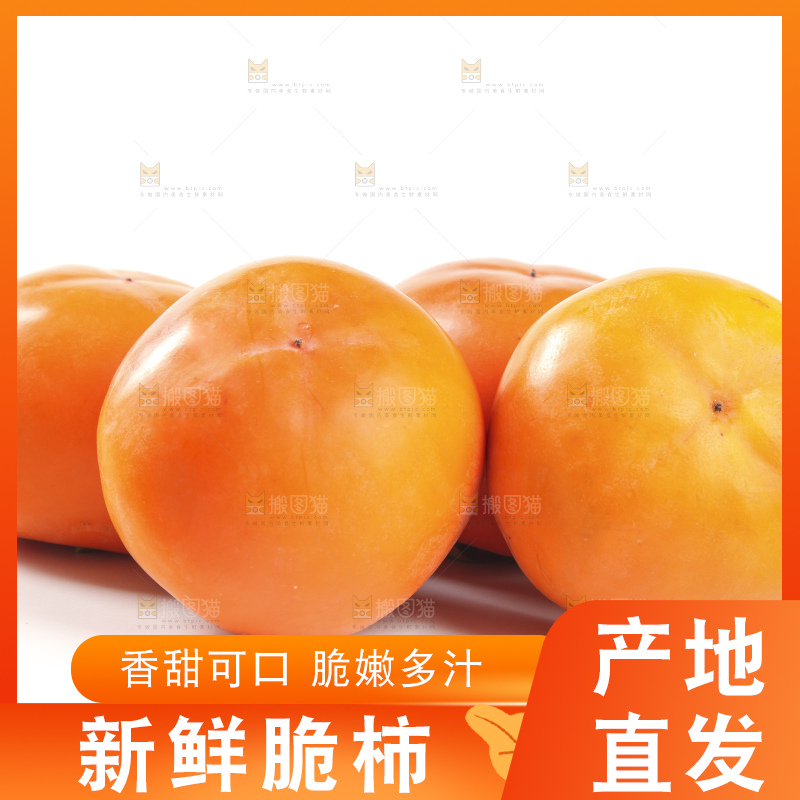 白底上的脆柿