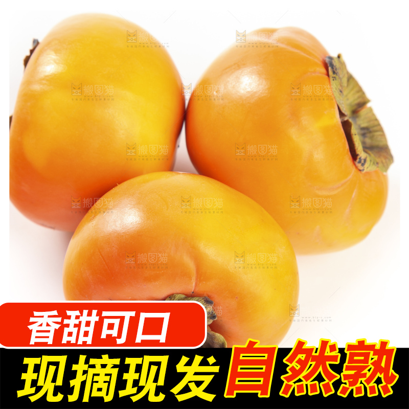 白底上的脆柿
