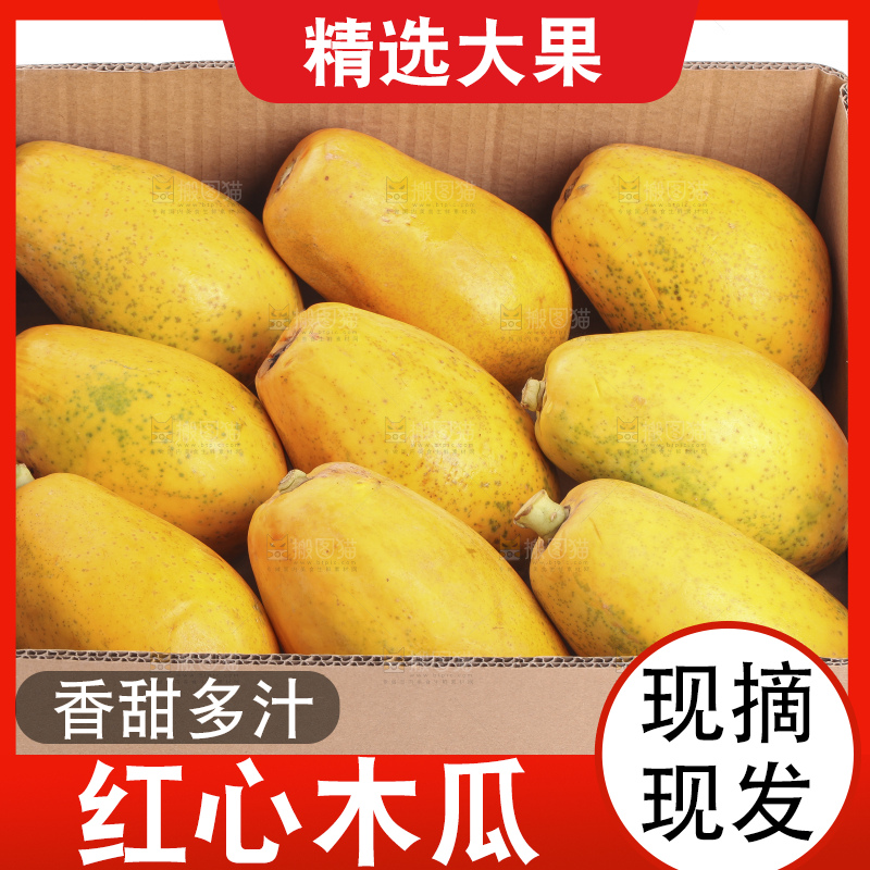白底上的红心木瓜