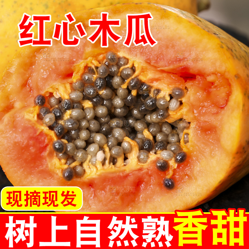 草地上的红心木瓜