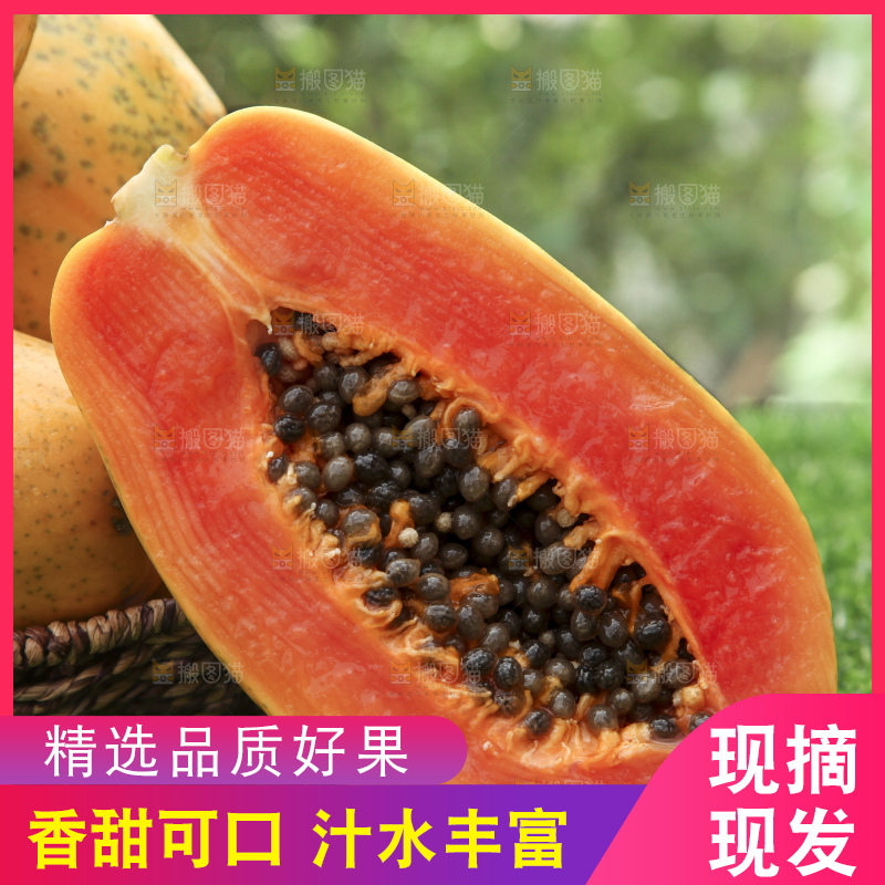 草地上的红心木瓜