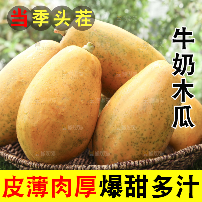 草地上的红心木瓜