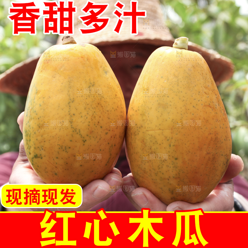 手里拿着红心木瓜
