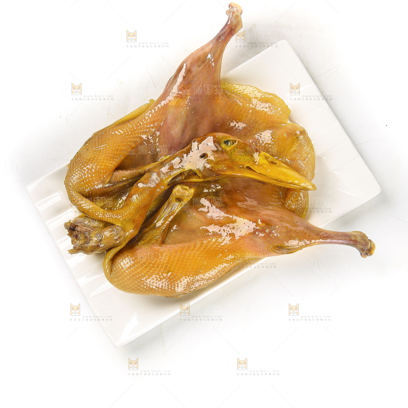 白底上的风干鸭