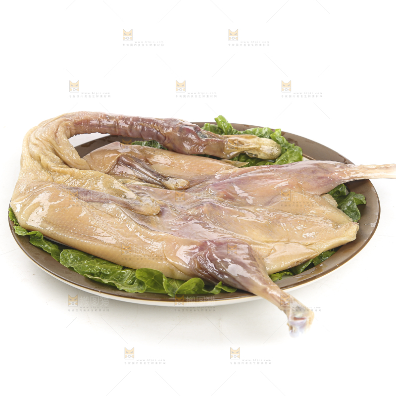 白底上的风干鸭