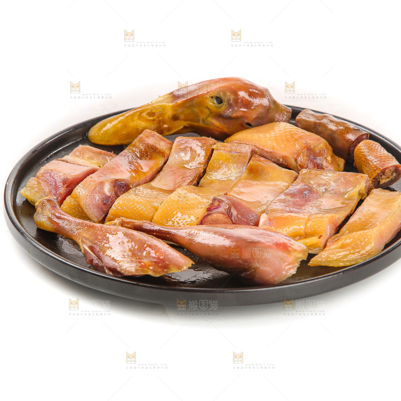 白底上的风干鸭