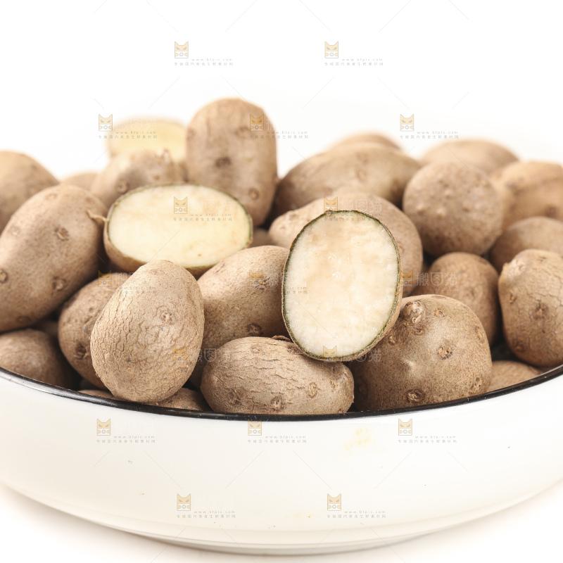 白底上的山药豆