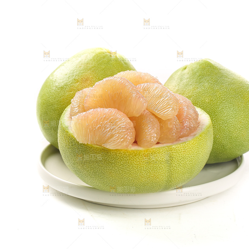 白底上的文旦柚