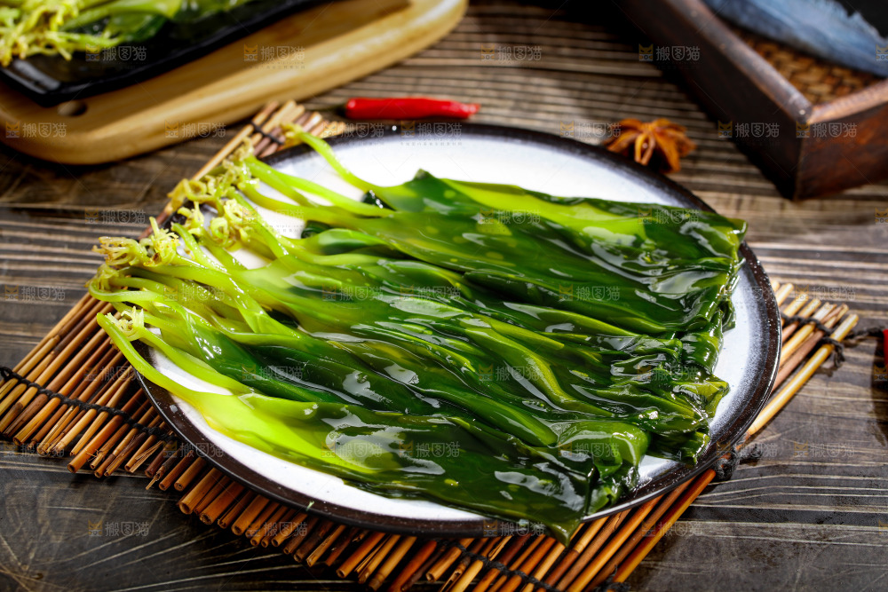 木底上的海带苗