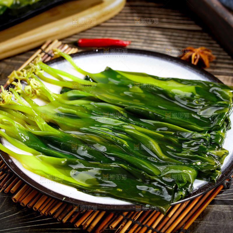 木底上的海带苗