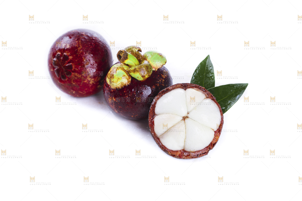 白底上的新鲜山竹