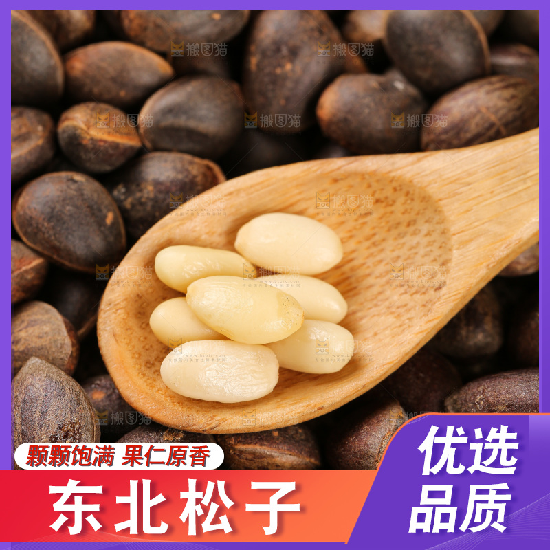 深底上的新鲜松子
