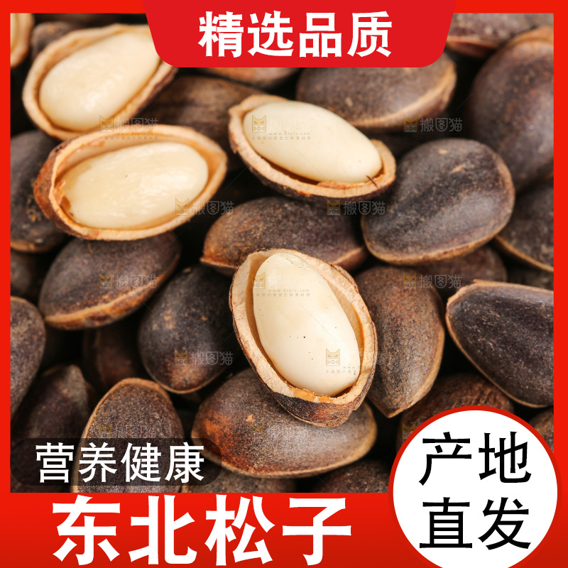 深底上的新鲜松子