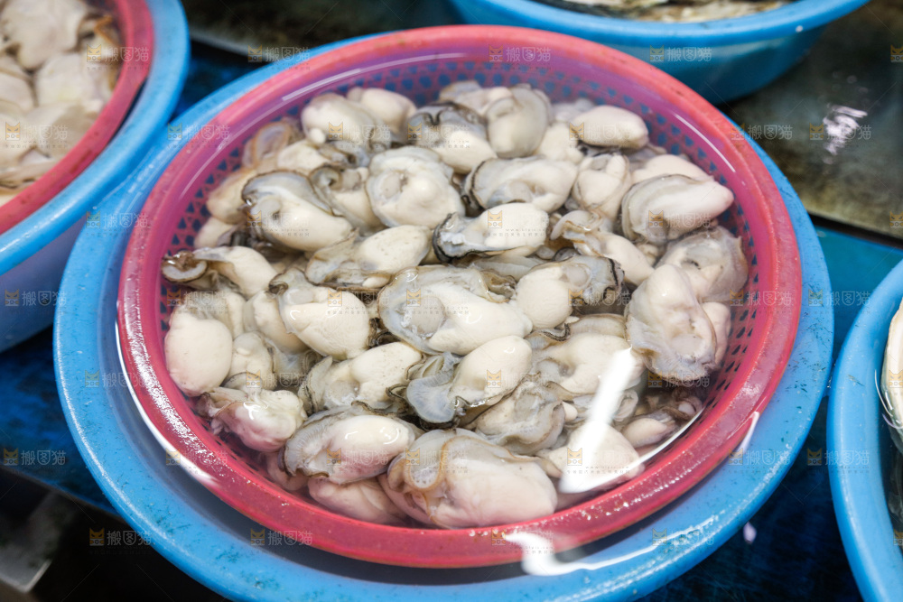 海鲜市场鲜活生蚝