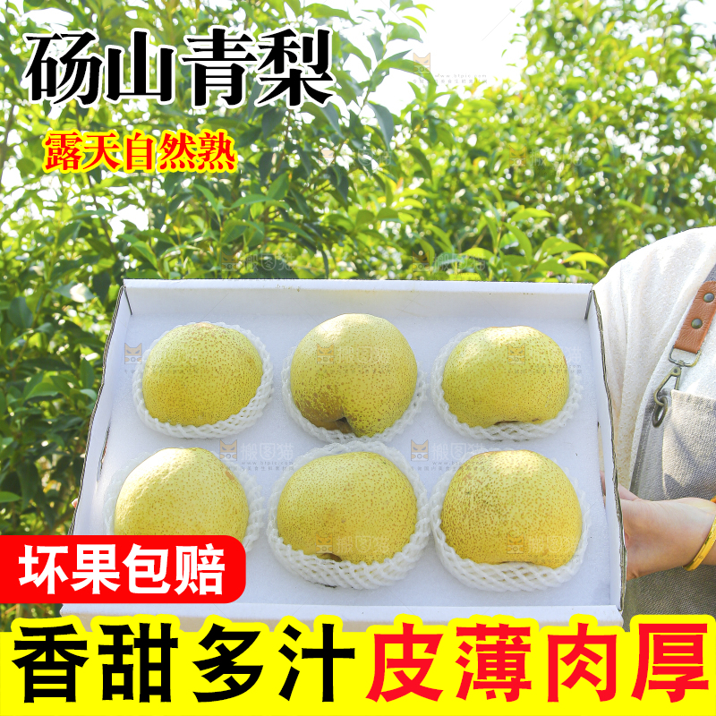 手里拿着一盒砀山梨