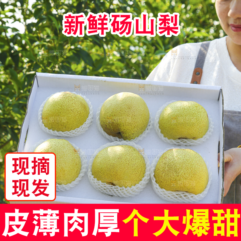 手里拿着一盒砀山梨