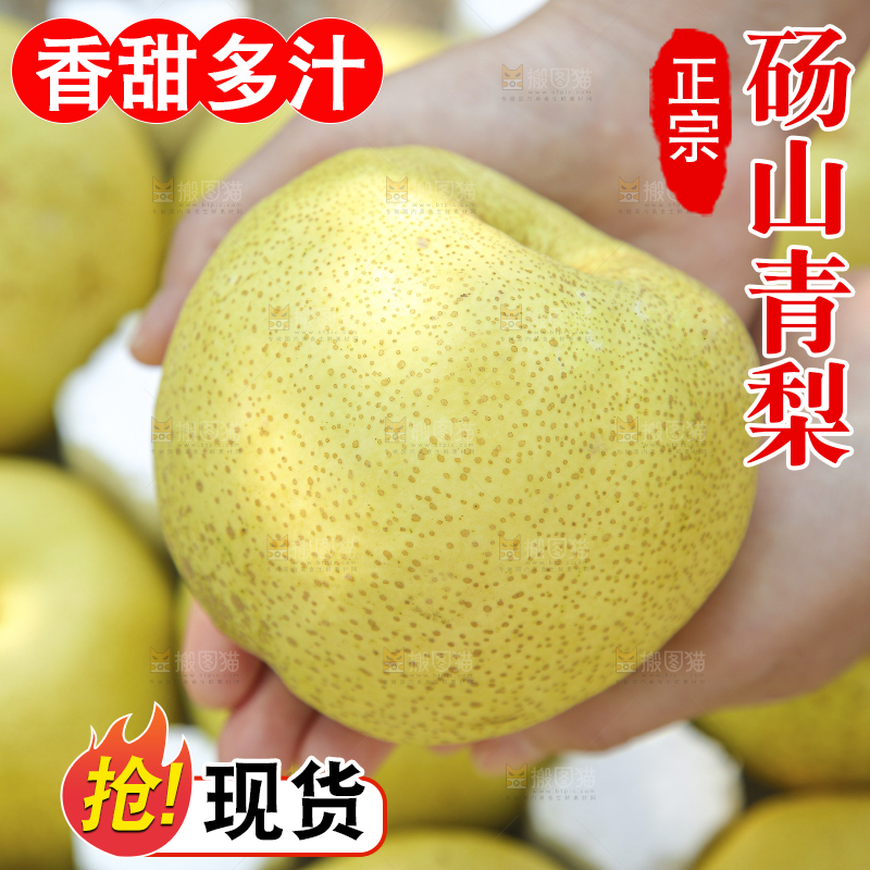 手里拿着一盒砀山梨