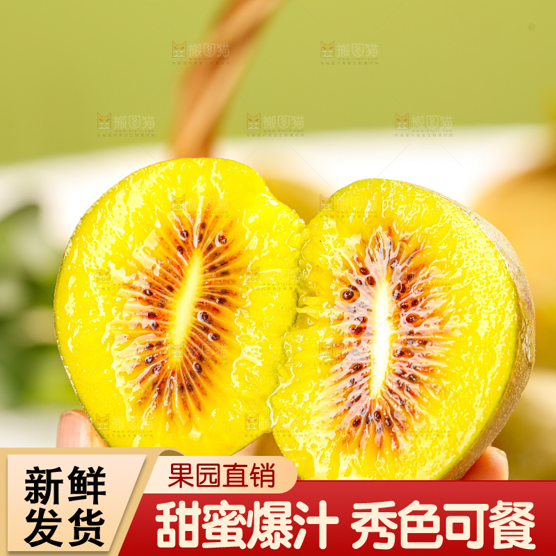 浅底上的红心猕猴桃