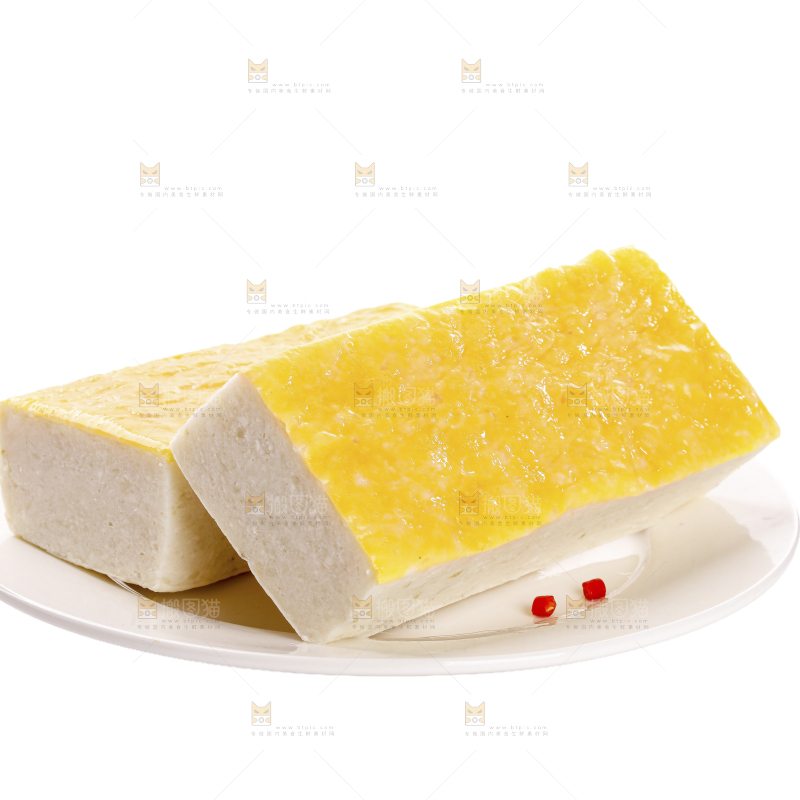 白底上的鱼糕