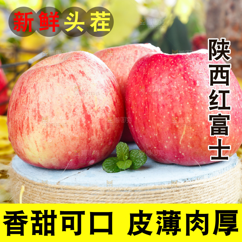浅底上的红富士苹果