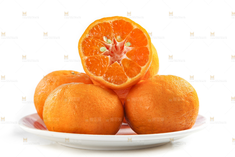 白底上的蜜桔