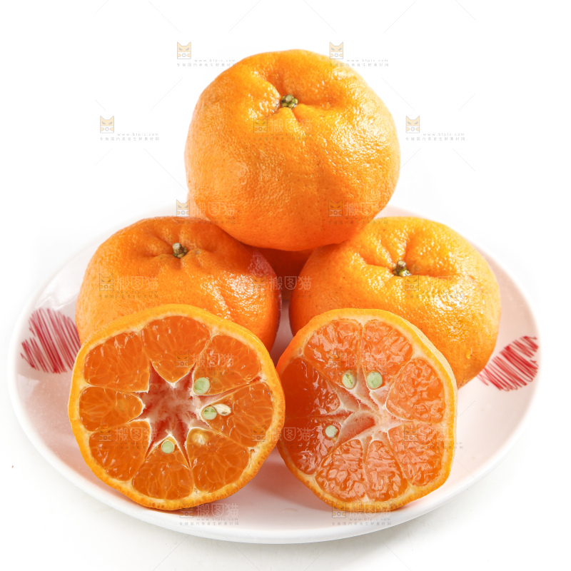 白底上的蜜桔