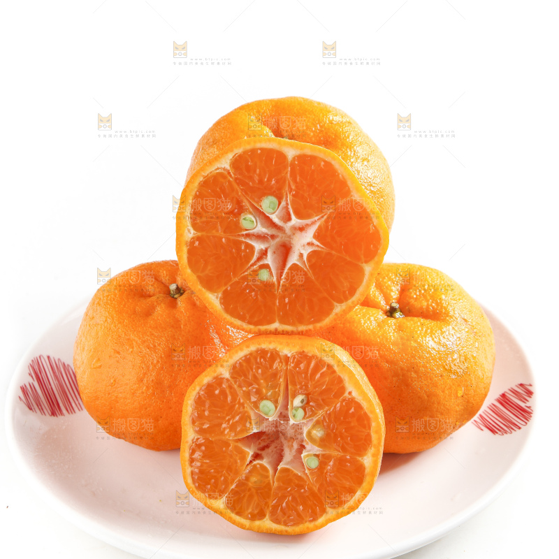 白底上的蜜桔