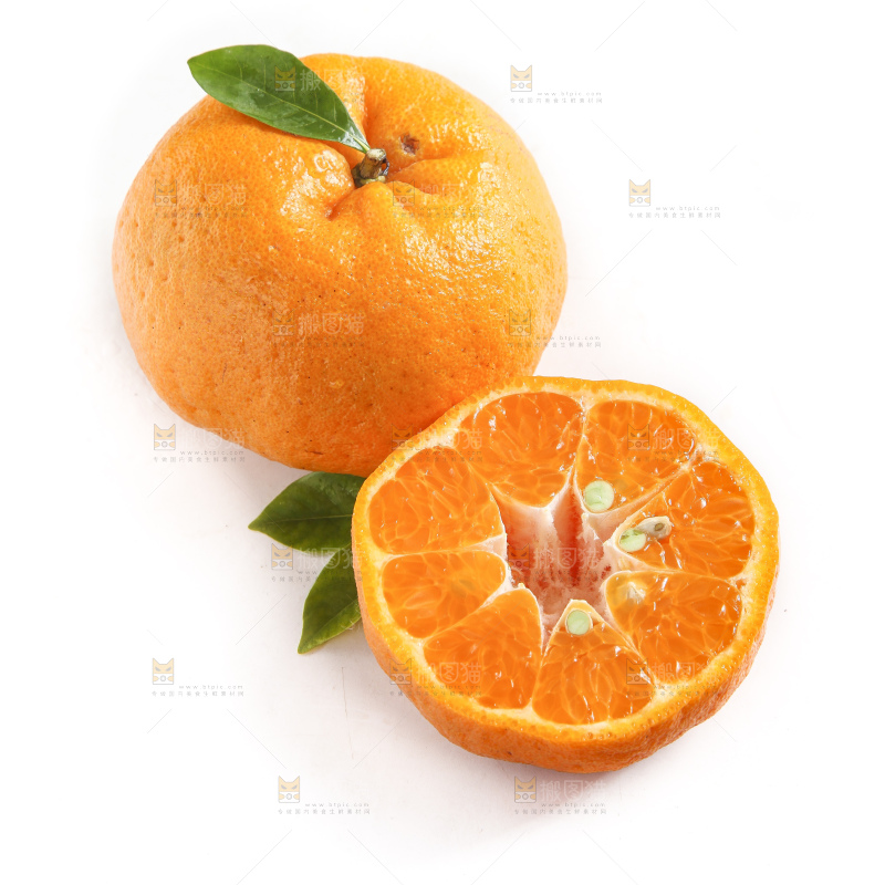 白底上的蜜桔