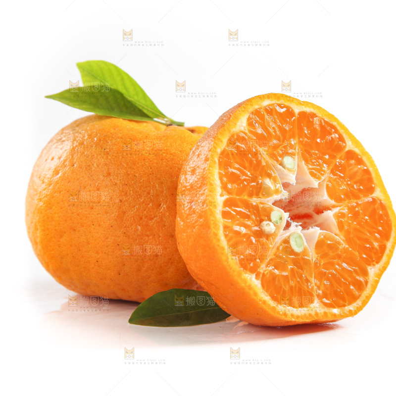 白底上的蜜桔