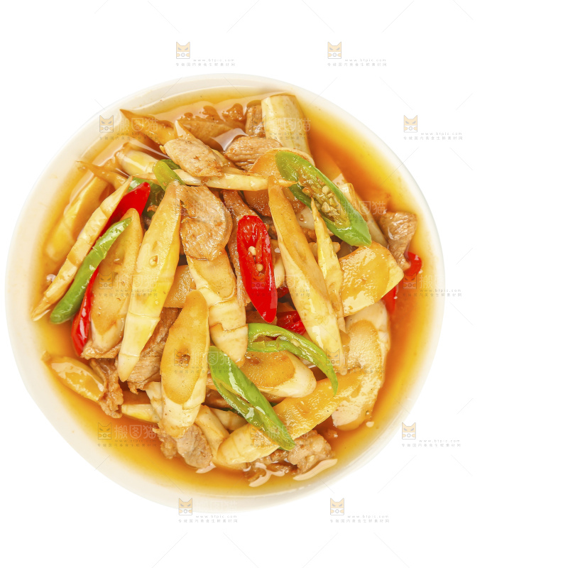 白底上的笋尖