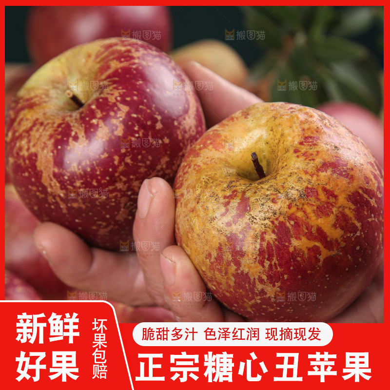 深底上手里拿着丑苹果