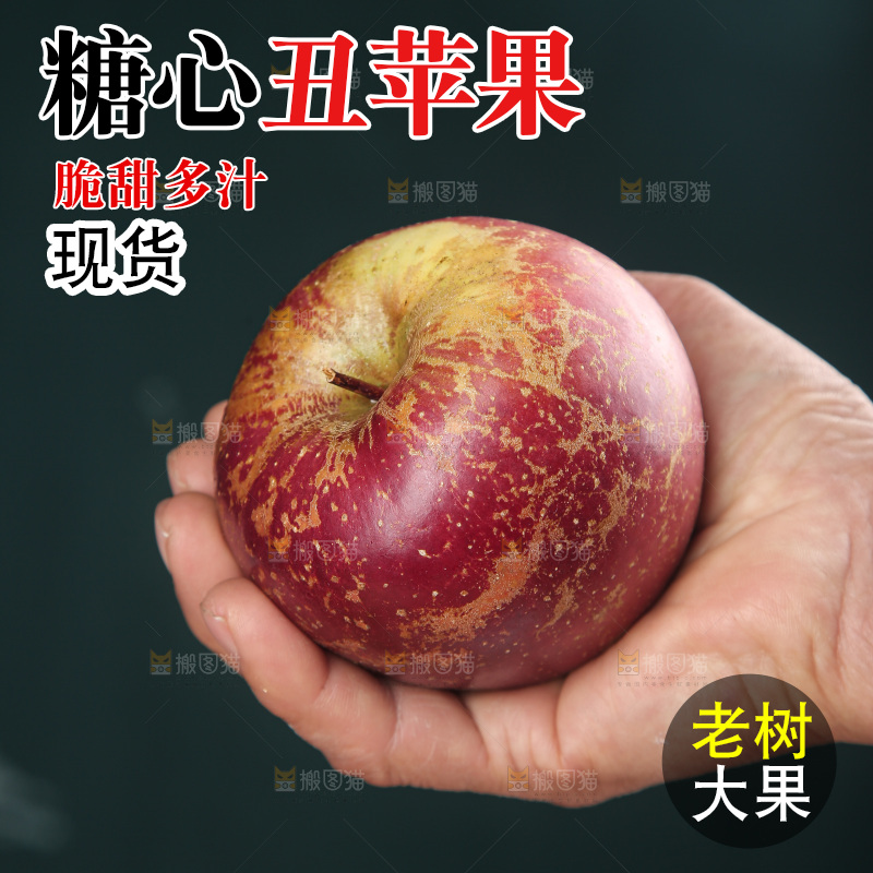 深底上手里拿着丑苹果