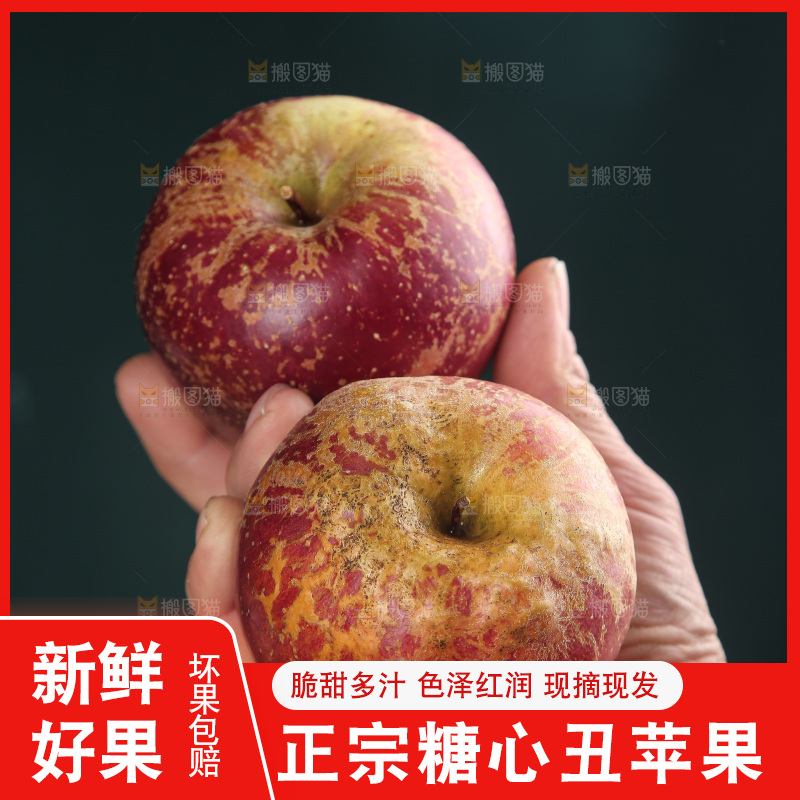 深底上手里拿着丑苹果