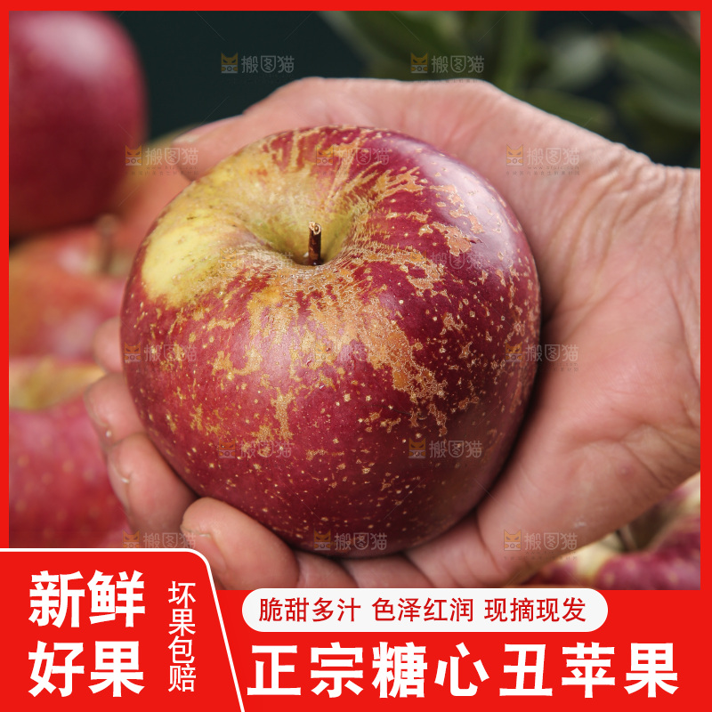 深底上手里拿着丑苹果