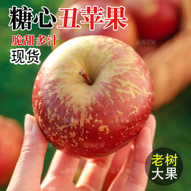 手里拿着丑苹果