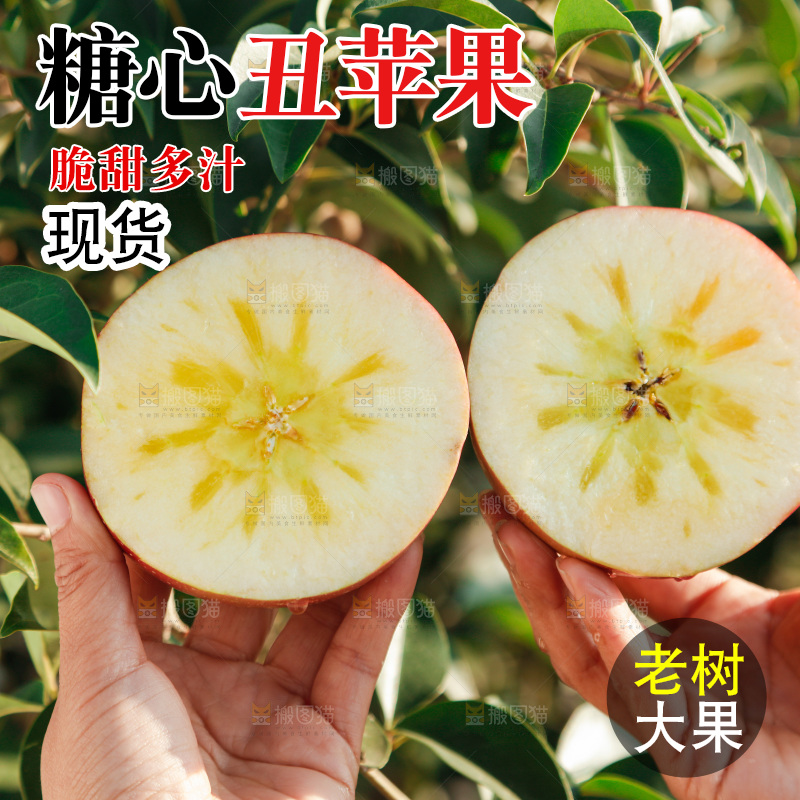 手里拿着丑苹果