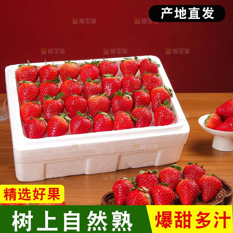 箱子里装的新鲜草莓