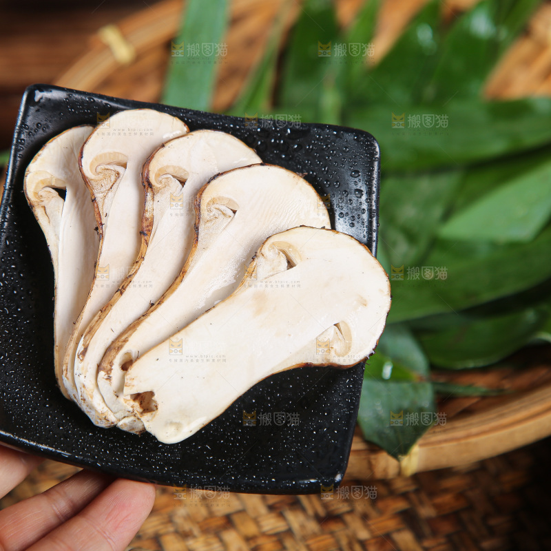 深底上的松茸菇