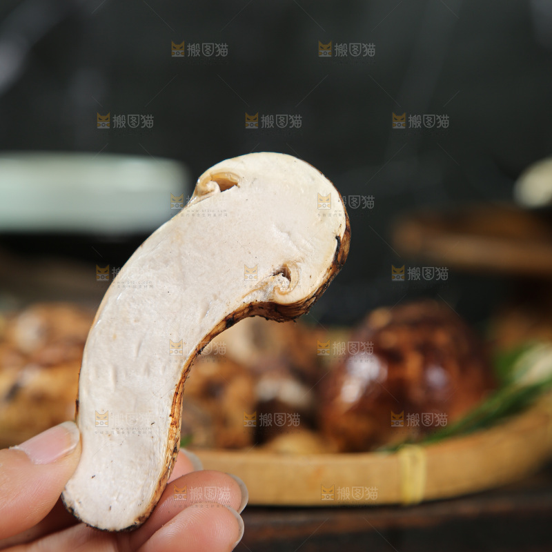 深底上的松茸菇