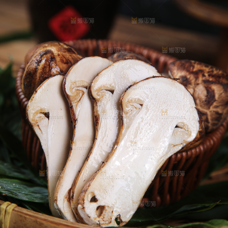 深底上的松茸菇