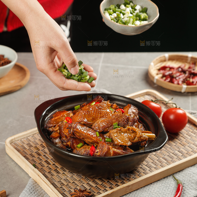 深底上的炖鹅肉
